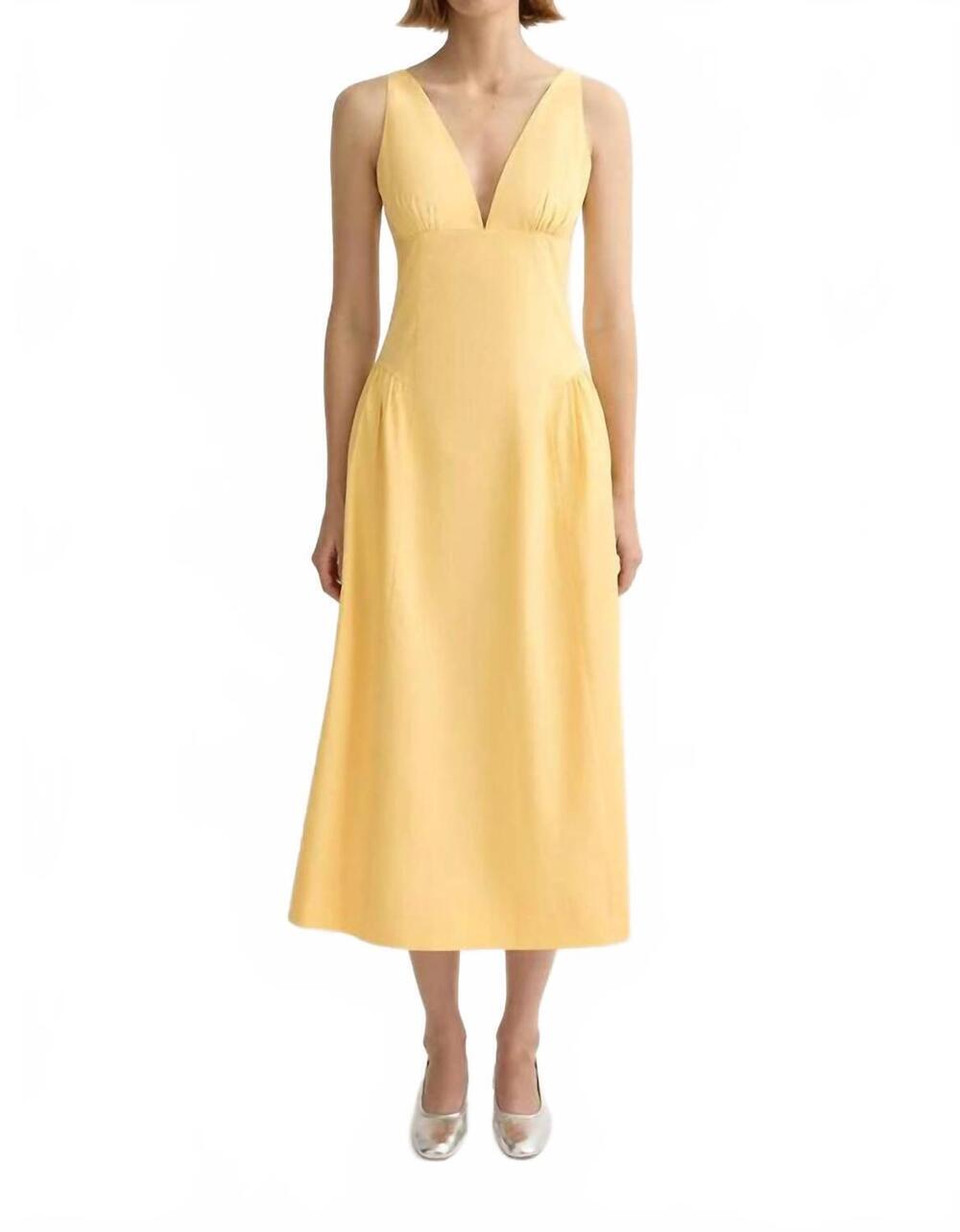 NEW POSSE lindie midi dress in yellow